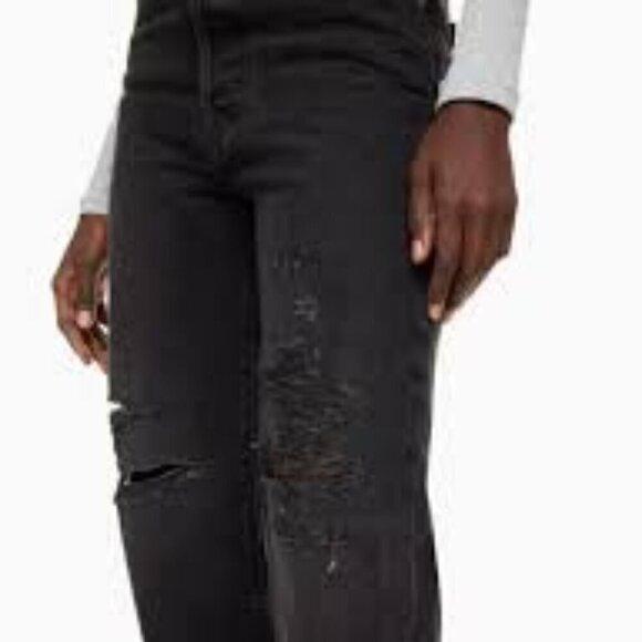 Levi's Women's Ribcage Straight Ankle Destructed Black Jeans - Picture 4 of 15